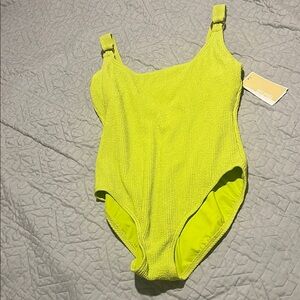 Bright Yellow Textured Swimsuit